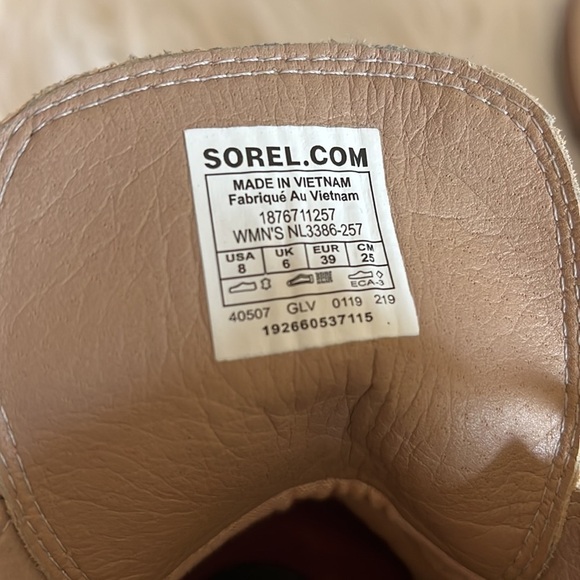 Sorel Cate Beige Suede Lace Boots Sz-8 - Picture 8 of 10